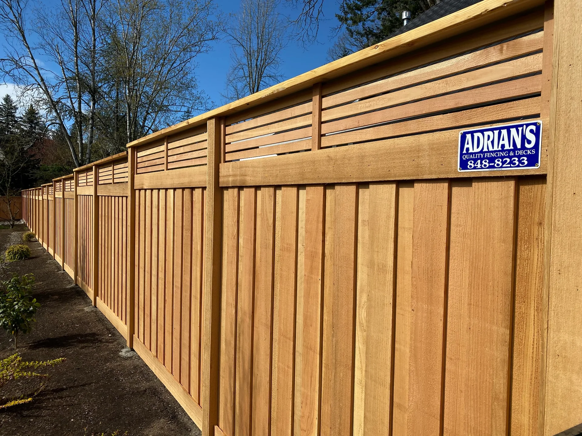 Lattice-top cedar by Adrian's Quality Fencing and Decks
